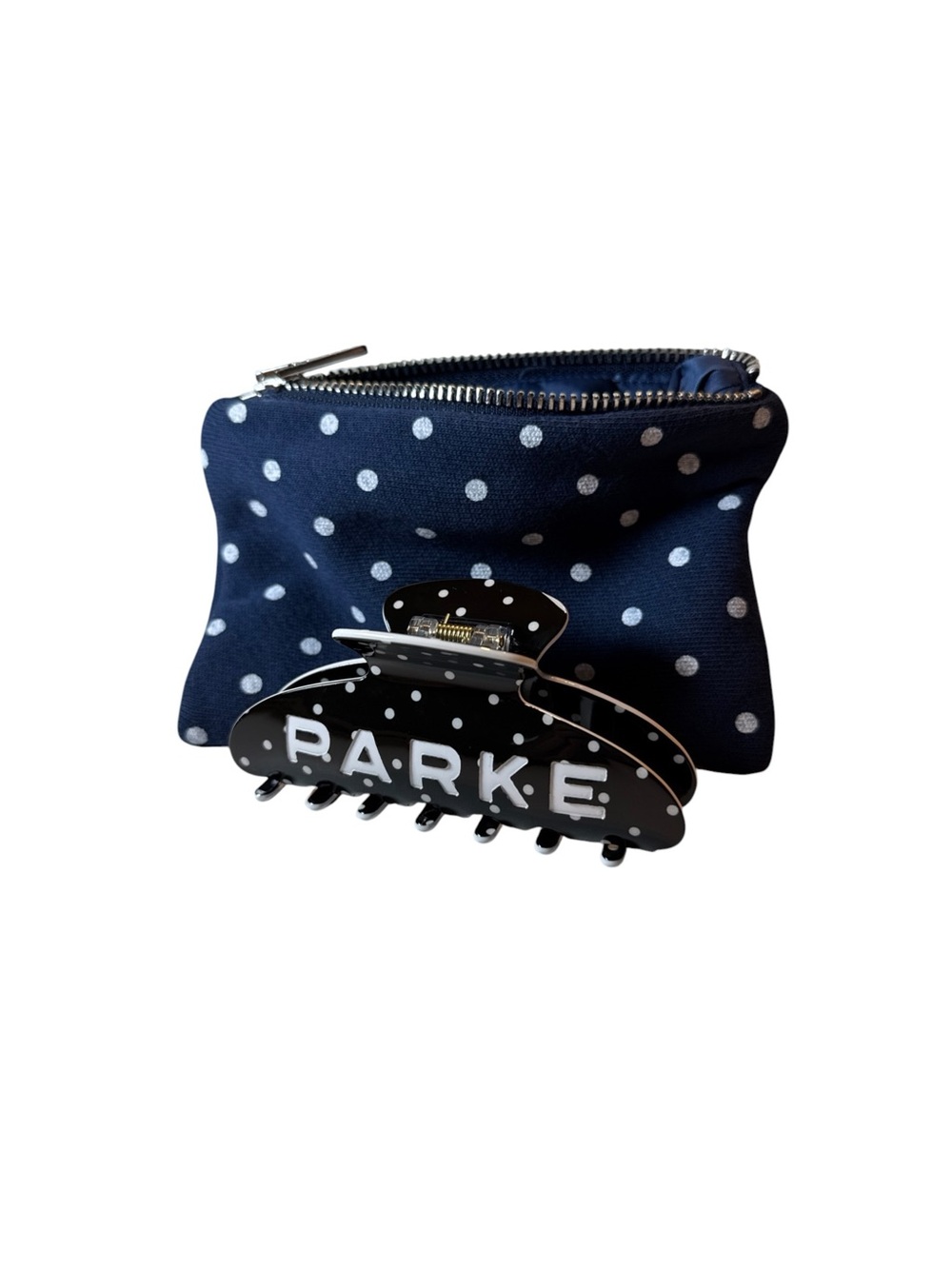 PARKE Black Polka Dot Hair Claw Clip